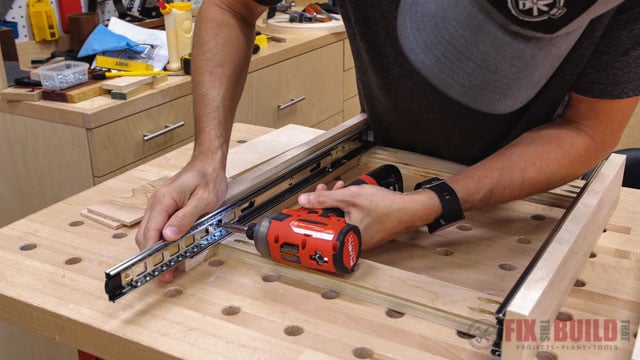 attaching drawer slide to mounting insert