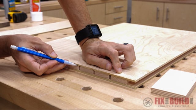 marking wood with pencil