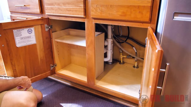 adding shelves under sink