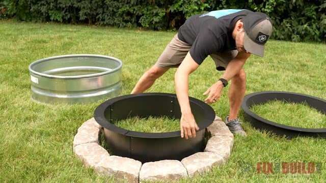 putting fire pit ring inside fire pit