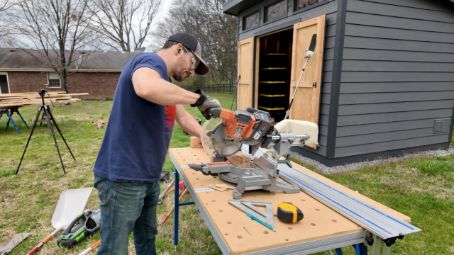 Cutting wood for DIY Tote Storage Rack