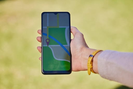 Hand holding smart phone